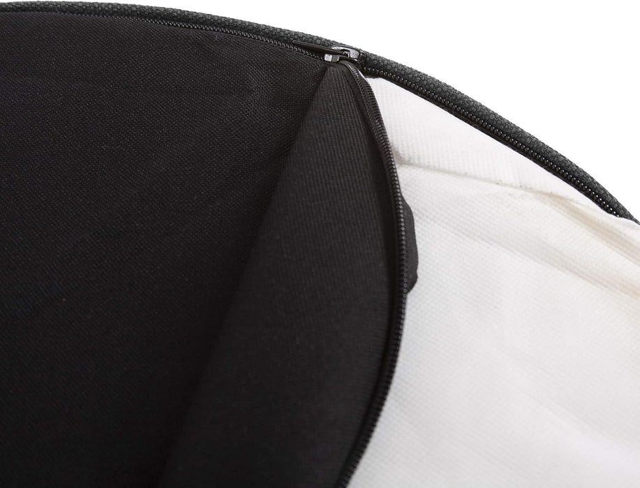 Howard Elliott No Tip Cylinder Patio Ottoman with Cover, Leather Side Table, Footstool & Seating Circular Ottoman Footrest for Living Room, Office and Bedroom, 18 X 18 Inch, Sterling Breeze