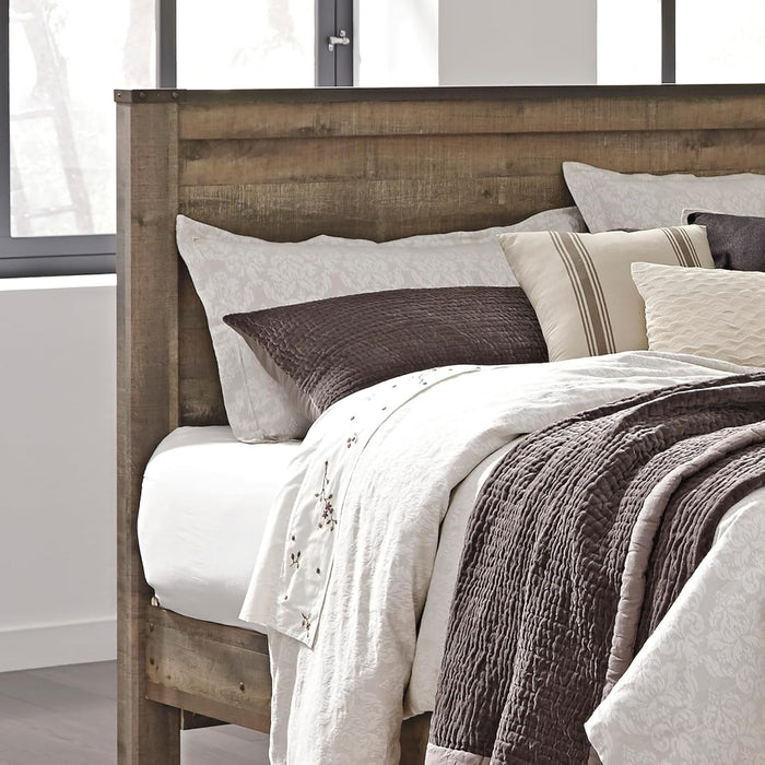 Trinell Rustic Panel Headboard, King/California, Warm Brown