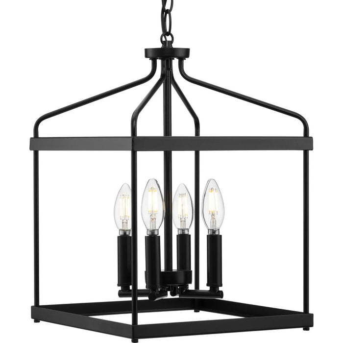 Better Homes and Gardens 12" Craftsman Dimmable 4-Light Black Candlestick Cage Pendant Light