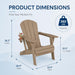 Folding Adirondack Chairs Set of 6 with Cup Holders, Heavy Duty HDPE Plastic Outdoor Chairs, Weather Resistant Heavyweight Patio Furniture Set for Deck, Fire Pit, Backyard, Brown