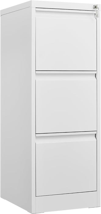 3 Drawer File Cabinet with Lock, Vertical Lockable Filing Cabinet