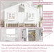 White SolidWood Playhouse BunkBed TwinOverTwin WithRoof Kids