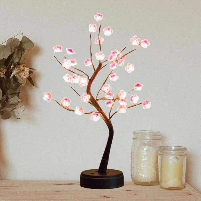 led bonsai tree lamp 18 Inch Tall Cherry Blossom Bonsai Tree Lamp Warm White
