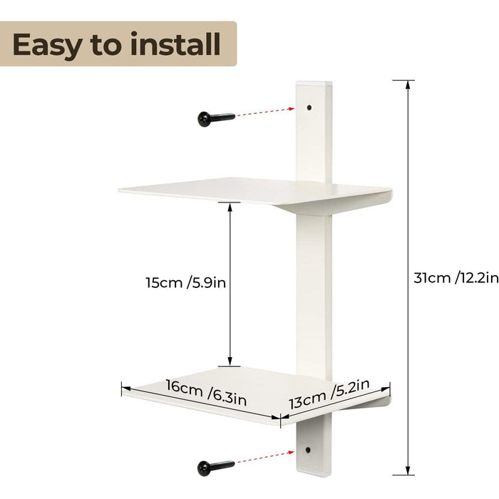 Invisible Floating Bookshelf for Wall Mounted, 8 Tier Vertical Spine Book Tower, Heavy-Duty Metal Book Organizers for Home Office, 4 Pack White