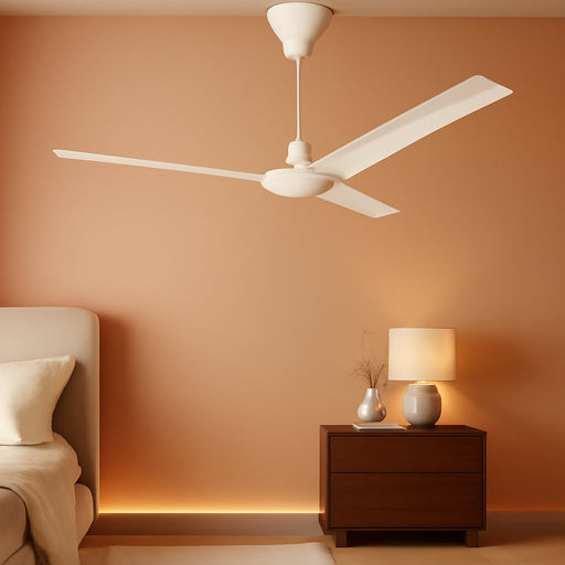 7840900 Industrial 56-Inch Three-Blade Ceiling Fan with J-Hook Installation System, White, Wall Control