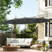 14.4Ft Large Patio Umbrella with 36 Solar LED Lights, Double Sided Outdoor Umbrella with Base Included