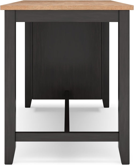 Gesthaven Contemporary Counter Height Dining Table with 3 Shelves and Trestle Base, Light Brown & Dark Brown