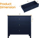 Large Blue 3-Drawer Dresser, 30 Inch Tall Painted Wood Nightstand with Storage, Wide Modern Chest of Drawers with Ball Bearing Slide for Bedroom Hallway Living Room Entryway Office