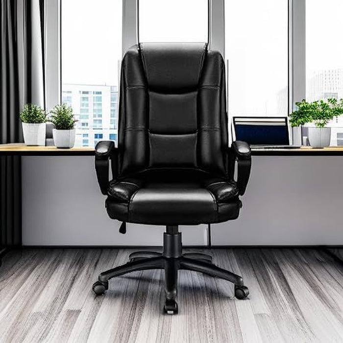 Home Office Chair, 400LBS Big and Tall Chair Heavy Duty Design, Ergonomic High Back Cushion Lumbar Back Support, Computer Desk Chair, Adjustable Executive Leather Chair with Armrest