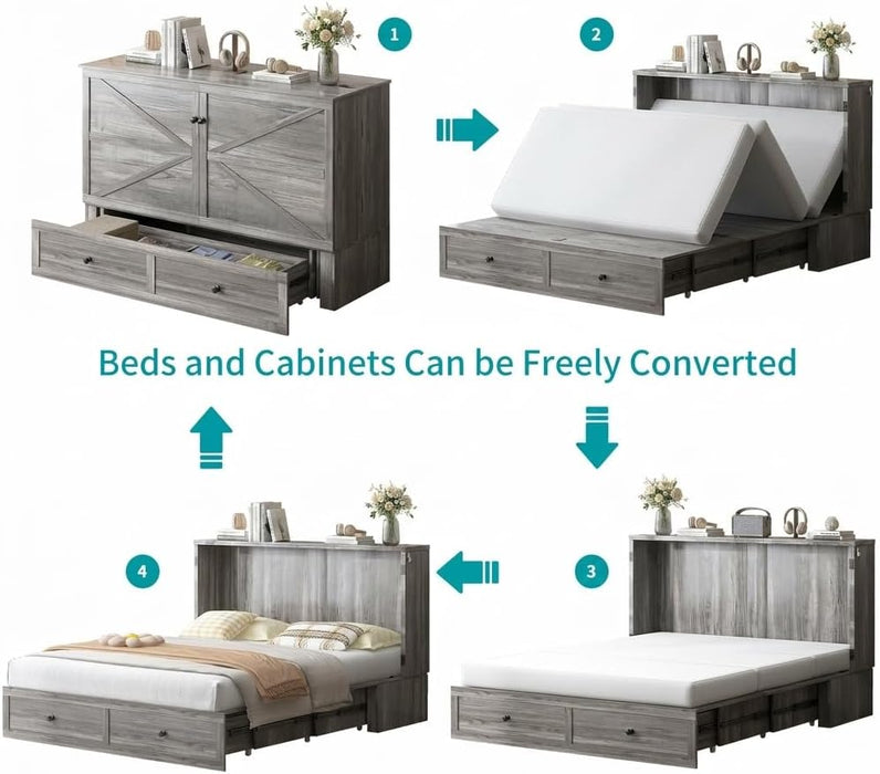 57Inch Murphy CabinetBedSeriesLine USBChargingPlus