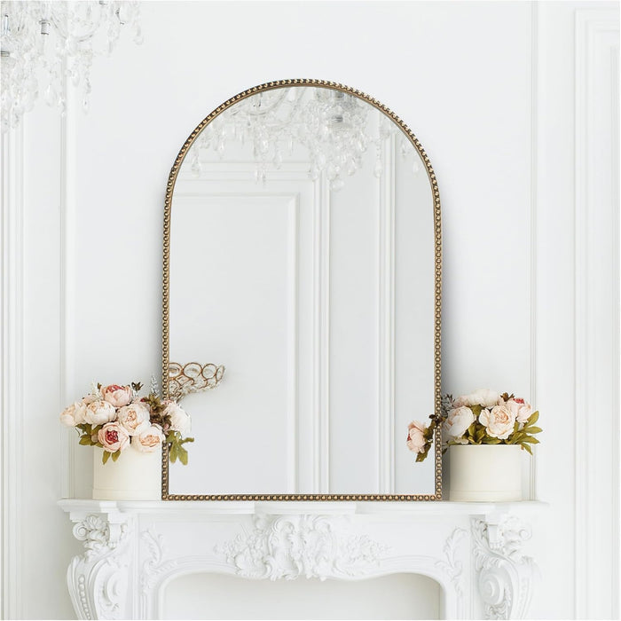 Antique Gold Arched Wall Mirror 24" X 36"