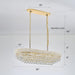 Rectangle Crystal Chandeliers for Dining Room, L36 Inch Rectangular Oval Light for Kitchen Island (Gold)