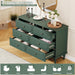 Dresser for Bedroom with 6 Drawers, 47" Vintage Chest of Drawers