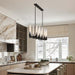 Black Farmhouse Dining Room Linear Chandelier Fixture