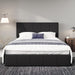 Full Size Dutch Velvet Upholstered Platform Bed Frame, Black