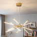 Gold Finish 12 Light LED Dimmable PendantLightFixture