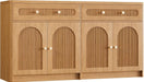 59" W Arched and Fluted Sideboard Buffet Cabinet with Storage, Oak