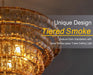 36" Smoked Gold round Drum Chandelier, 6-Light Modern Hanging Light Fixture for Dining Room, Living Room, Bedroom, Foyer