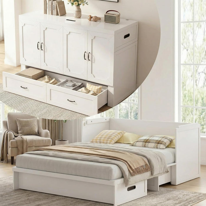 Queen MurphyStyle Cabinetry Bed USB Charging Station