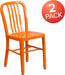 Gael Commercial Grade 2 Pack Orange Metal Indoor-Outdoor Chair