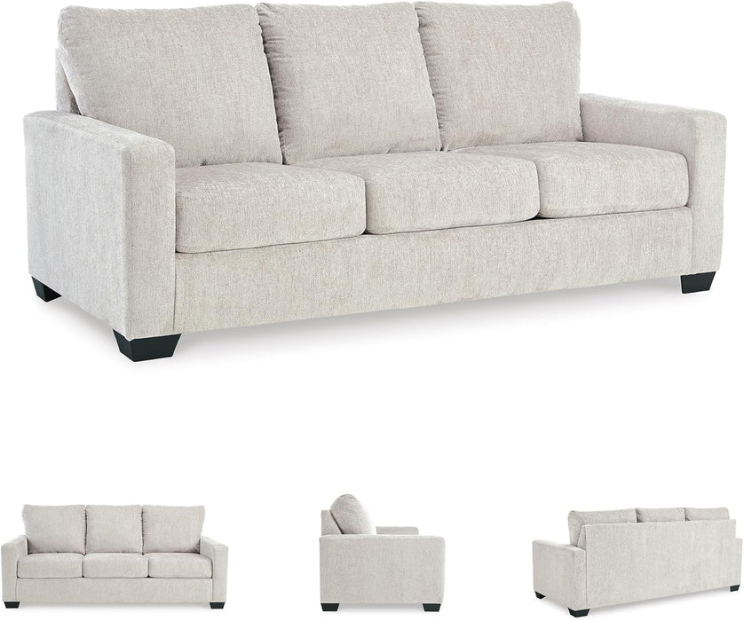 White Queen Upholstered Sleeper Sofa With GelMemoryFoam