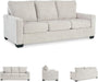 White Queen Upholstered Sleeper Sofa With GelMemoryFoam