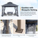 Outdoor Patio Gazebo 11X11 - Double Roof Canopy with Mosquito Netting for Backyard, Deck, Garden, Lawn, Dark Gray