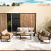 Aluminum Outdoor Patio Furniture-1 Pcs 3-Seat,Dark Gray