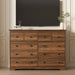 Modern 10 Drawer Dresser, 55.1" Wide Dressers & Chests of Drawers with Large Capacity Storage, Wood Mid Century Storage Dressers Organizer for Bedroom, Entryway, Brown