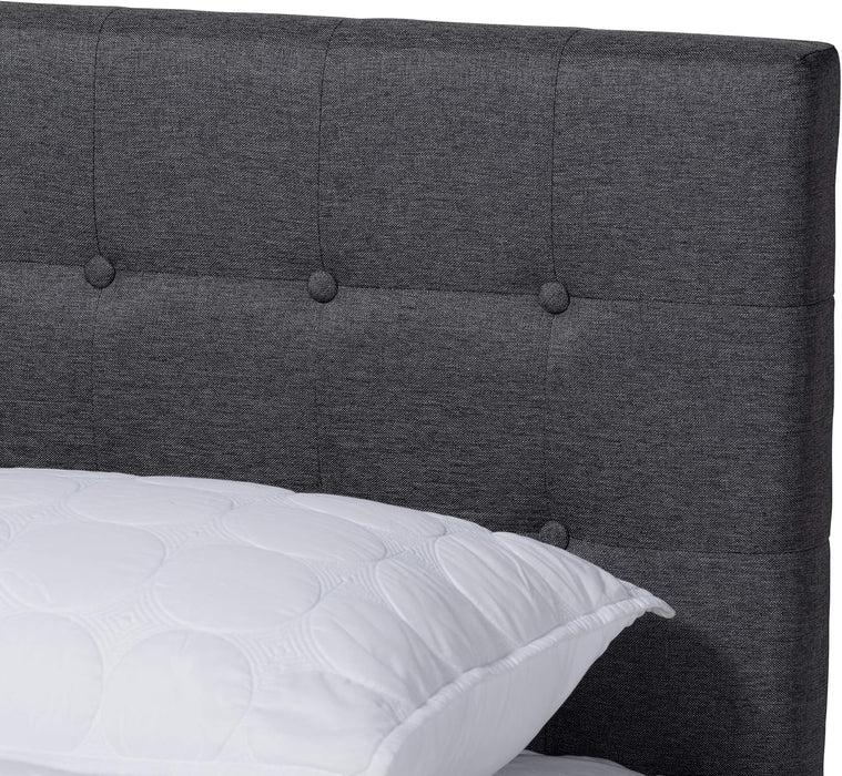 Beds (Platform), Queen, Dark Grey/Walnut