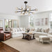 Black Crystal Sputnik Chandelier 12 Lights Adjustable