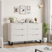 6 Dresser for Bedroom, 47.2 in Wide Dresser, Freestanding Vertical Drawer Cabinet with Storage, Wooden Closet Storage Chest for Living Room, Hallway, Entryway