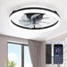 Ceiling Fans with Lights, 20 Inch Low Profile Flush Mount Ceiling Fan, Dimmable LED, APP & Remote Control, Quiet Reversible DC Motor, 6 Speeds, Fandelier for Bedroom, Black