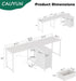 2 Person Desk & L Shaped Desk, 76.4'' Home Office Desk with 4 Drawers & Outlet, Corner Computer Desk with Metal Wire Shelf, Adjustable Drawer Orientation & Desk Shape for All Space, Brown