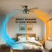 42 Inch Flush Mount Ceiling Fans with Lights and Remote Control, Farmhouse Ceiling Fan with LED Lighting for Bedroom Living Room and Patio, Black Caged Ceiling Fan for Indoor and Outdoor(No Bulbs)