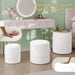 Ottoman with Storage Set of 3, round Storage Ottoman with Handle, Velvet Vanity Stool for Dorm & Bedroom, Upholstered Foot Stool for Living Room, Multifunctional Ottomans Coffee Table, White