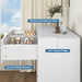 White Dresser for Bedroom with 6 Drawers, 47" Wide Modern Chest of Drawers, Wooden Dresser TV Stand,Storage Organizer for Living Room,Hallway