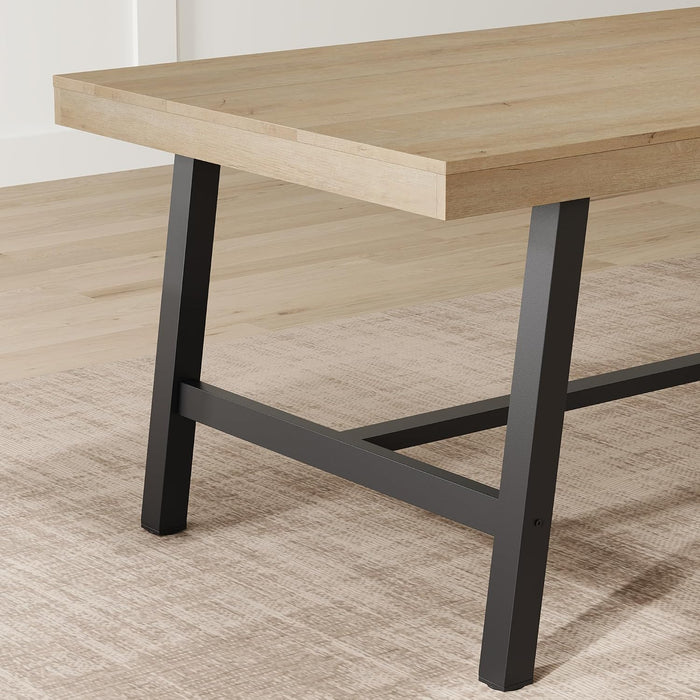 71" Heavy Duty Kitchen Table, Modern Wood Dining Table, Natural