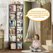 6 Tier Rotating Bookshelf Tower, Revolving Bookcase, 360° round Spinning Book Shelf, Narrow Swivel Bookshelves Vertical Turning Corner Bookshelf Organizer for Small Space, Rustic Brown