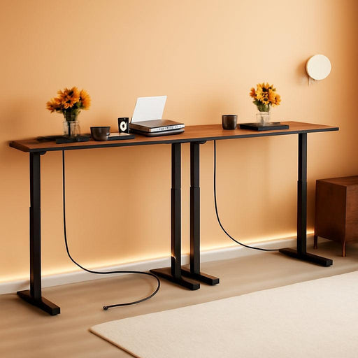 90 Inch Narrow Console Table with Outlet,Adjustable Height(25"-37") behind Sofa Table,Couch behind Table Skinny,Couch Shelf with Charging Station,Long Entryway Tables for Living Room, Brown