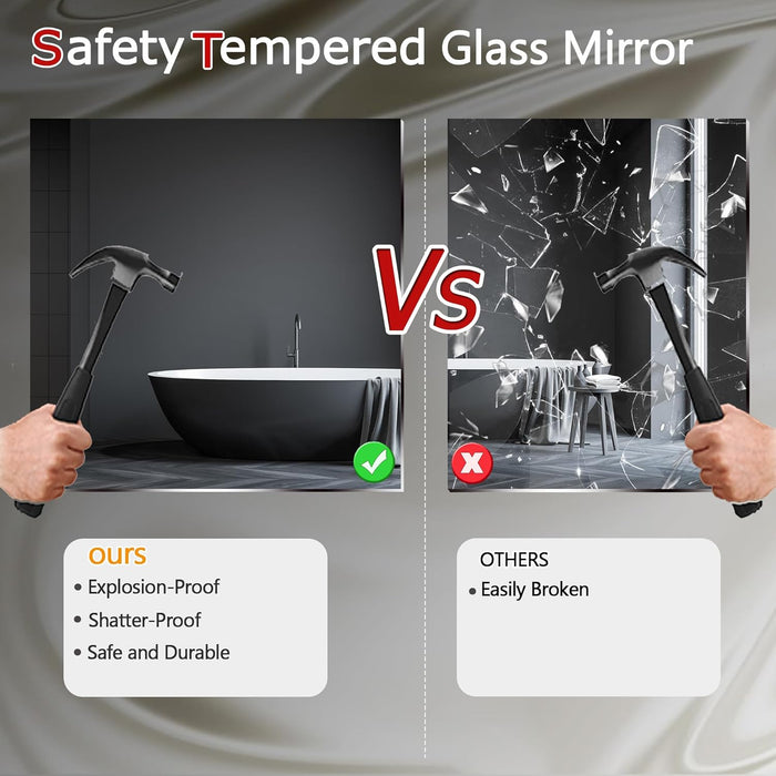 White Wood Wall Mirror for Bathroom,Rectangle Rustic 24 X 36 Inch Hanging Vanity Mirrors with Wooden Frame for Living Room,Bedroom,Entryway (24X36 Inch, White)