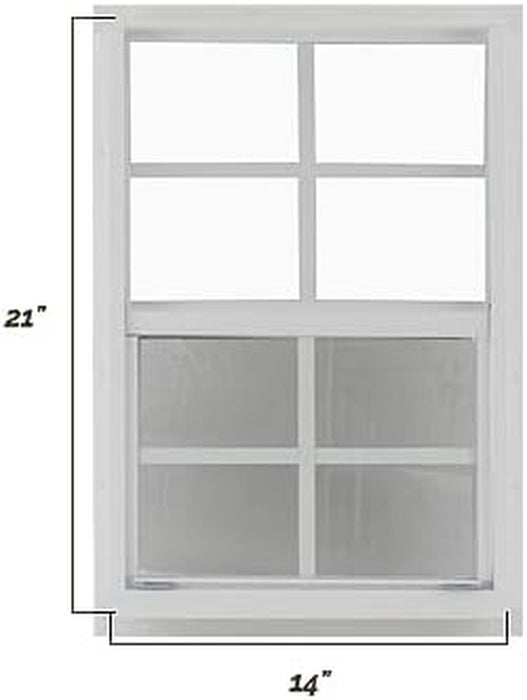 2 Pack Shed Window 14" X 21" White J-Channel Playhouse Window White Flush, Chicken Coop Window, Shed Window