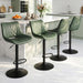 Swivel Bar Stools Set of 2, Height Adjustable Counter Height Bar Stools with Open Back and Footrest, Premium Faux PU Leather, Modern Upholstered Bar Chairs for Kitchen Island/Bar/Counter, Green