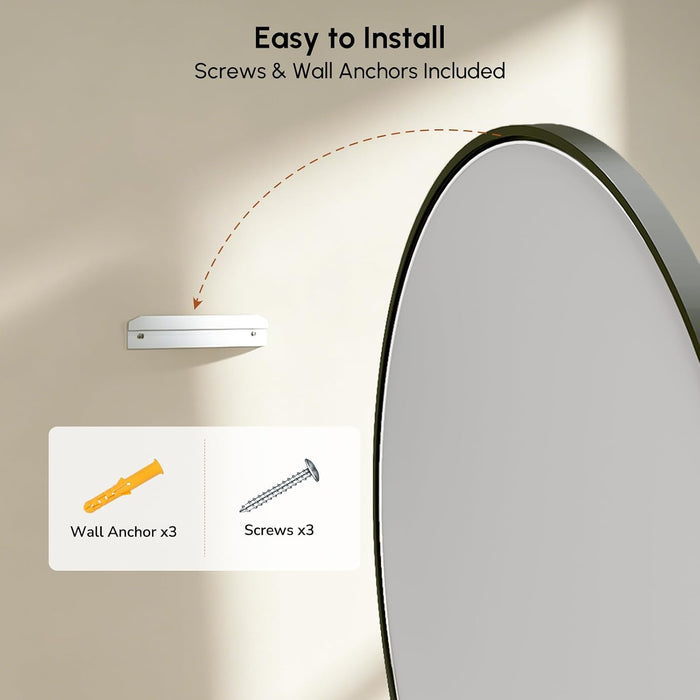 Black Oval Bathroom Mirror 20X28 Inch