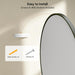 Black Oval Bathroom Mirror 20X28 Inch