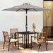 7.5FT Patio Umbrella Table Market Umbrella with 6 Sturdy Ribs, Button Tilt/Crank Heavy-Duty round Outdoor Umbrellas for Garden, Deck, Backyard,And Pool, Foggy Gray