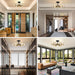 Black Six Light Crystal Industrial Sputnik Chandelier