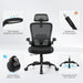 Office Chair, Desk Chair with Adjustable Lumbar Support, Ergonomic Computer Chair with High Back and Armrest, Adjustable Height Gaming Chair Home Office Swivel Chair(Black)