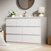 Modern White 7 Drawer Dresser for Bedroom, Simply Chest of Drawers, Wood Storage Dresser with Deep Drawers for Living Room Hallway Entryway, White