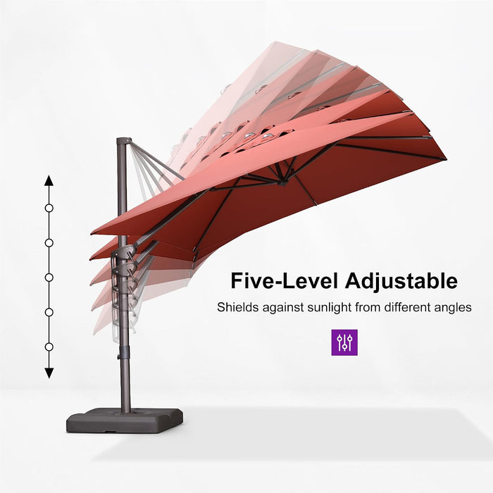 Patio Umbrella 9' X 9' Wind-Resistant Bronze, Brick Red